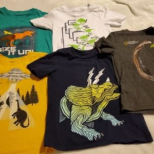 Boys dinosaur lot 5 shirts size 5t